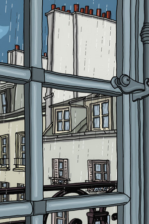 la pluie derrière la fenêtre -  - Produit créatif