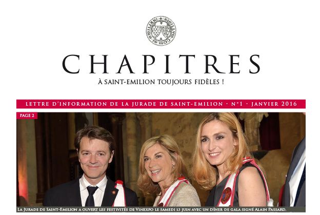 Chapitres, la lettre d'information de la Jurade de Saint-Emilion - fred augry - DA & graphistes