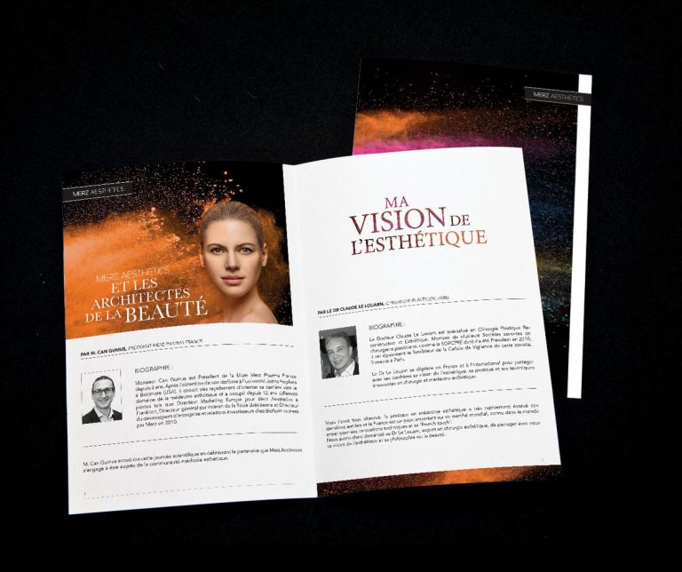 MERZ AESTHETICS 2015 (CHIRURGIE ESTHETIQUE) - Création maquette livret orateurs - geneviève tandeau de marsac - DA & graphistes